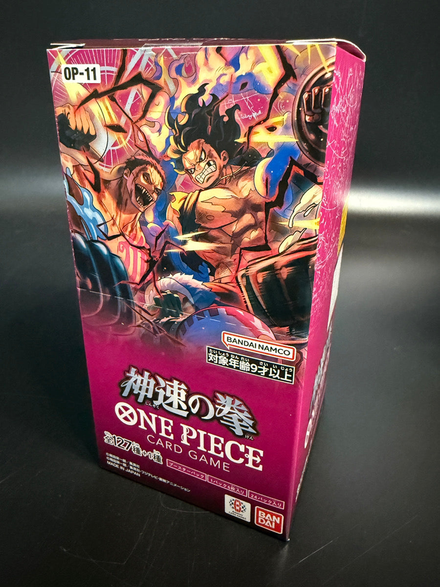 OP-11A Fist of Divine Speed Booster TCG BOX & CASEFactory Sealed OP-11A Fist of Divine Speed Booster TCG BOX & CASEFactory Sealed