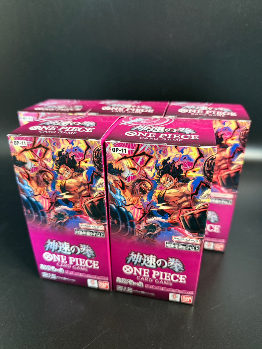 【OP-11】A Fist of Divine Speed Booster BOX & CASE〔Factory Sealed〕 - Collector’s Item from Omotenashi TCG | Japanes Trading Card Game Store.
