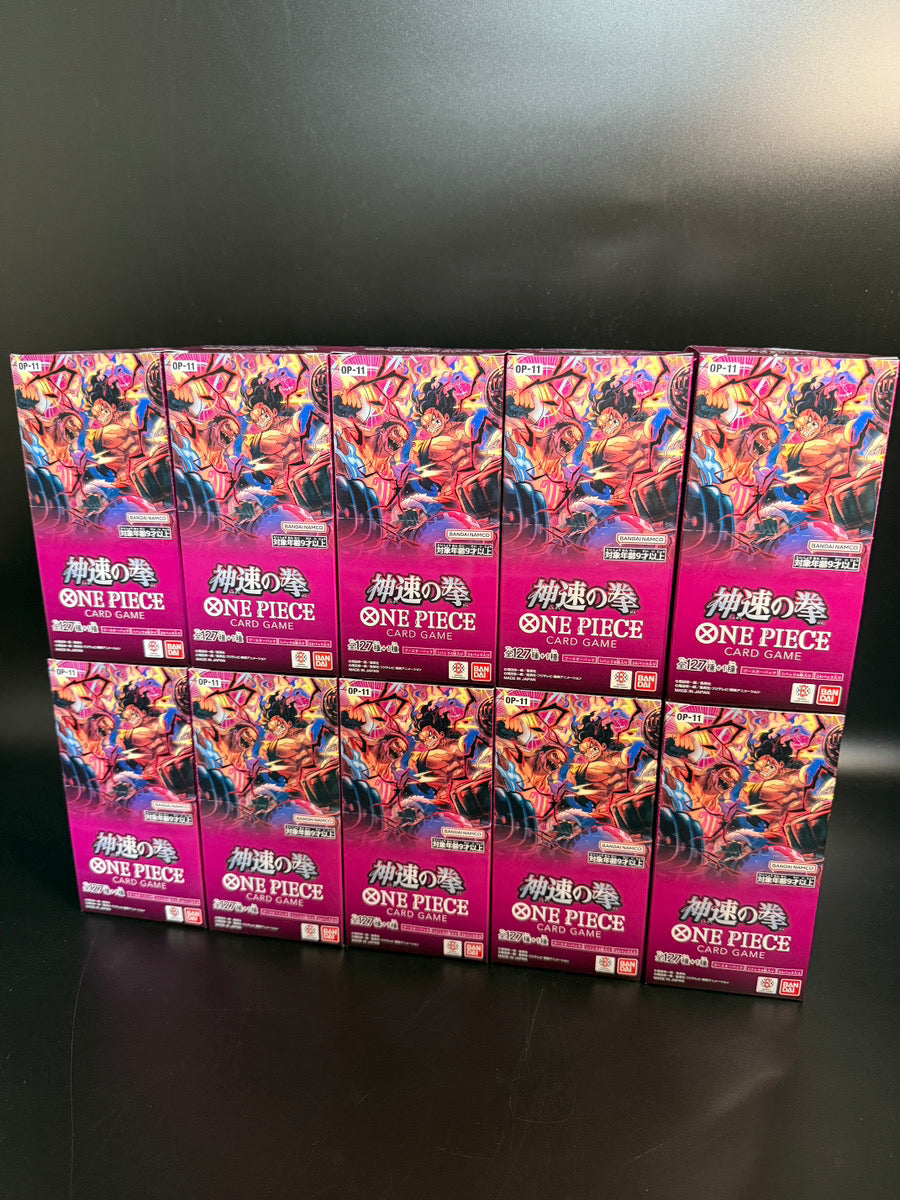 【OP-11】A Fist of Divine Speed Booster BOX & CASE〔Factory Sealed〕 - Collector’s Item from Omotenashi TCG | Japanes Trading Card Game Store.