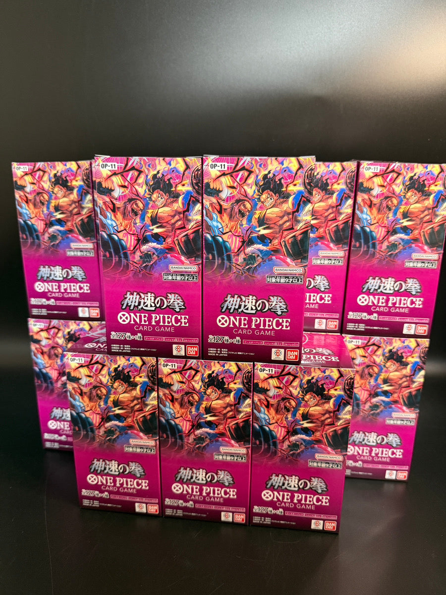 【OP-11】A Fist of Divine Speed Booster BOX & CASE〔Factory Sealed〕 - Collector’s Item from Omotenashi TCG | Japanes Trading Card Game Store.