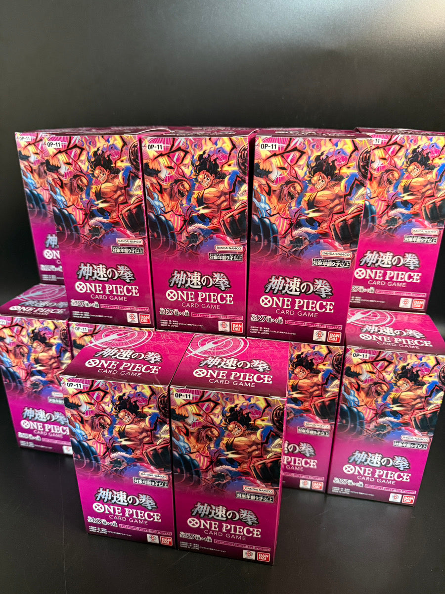 【OP-11】A Fist of Divine Speed Booster BOX & CASE〔Factory Sealed〕 - Collector’s Item from Omotenashi TCG | Japanes Trading Card Game Store.