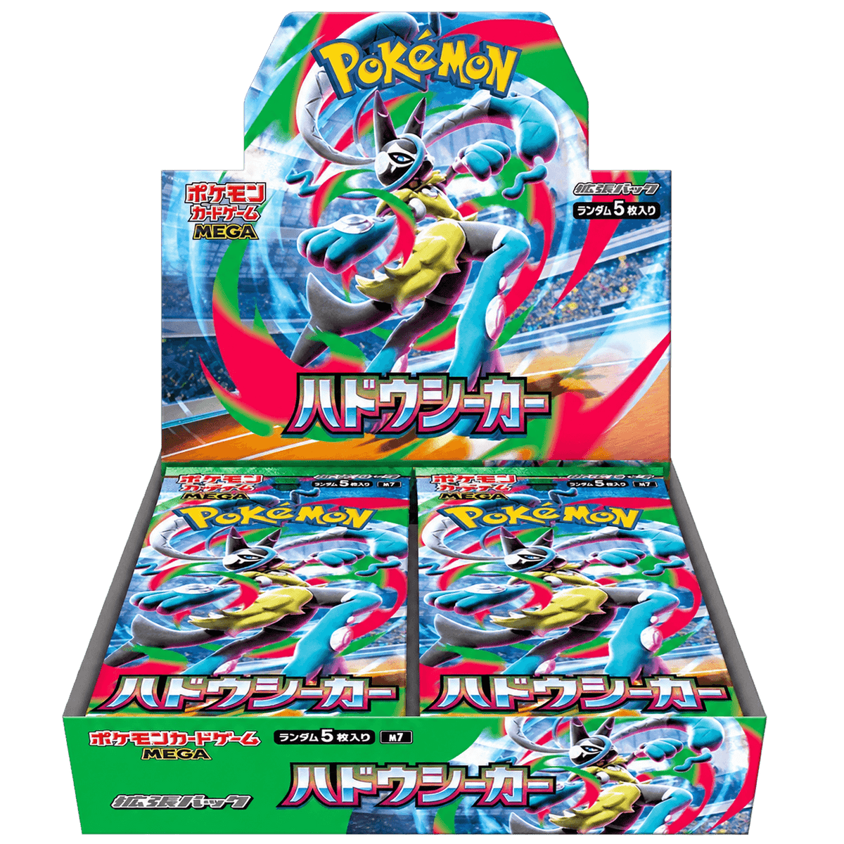 M7 Aura Seeker Japanese booster display box (illustrative product image)